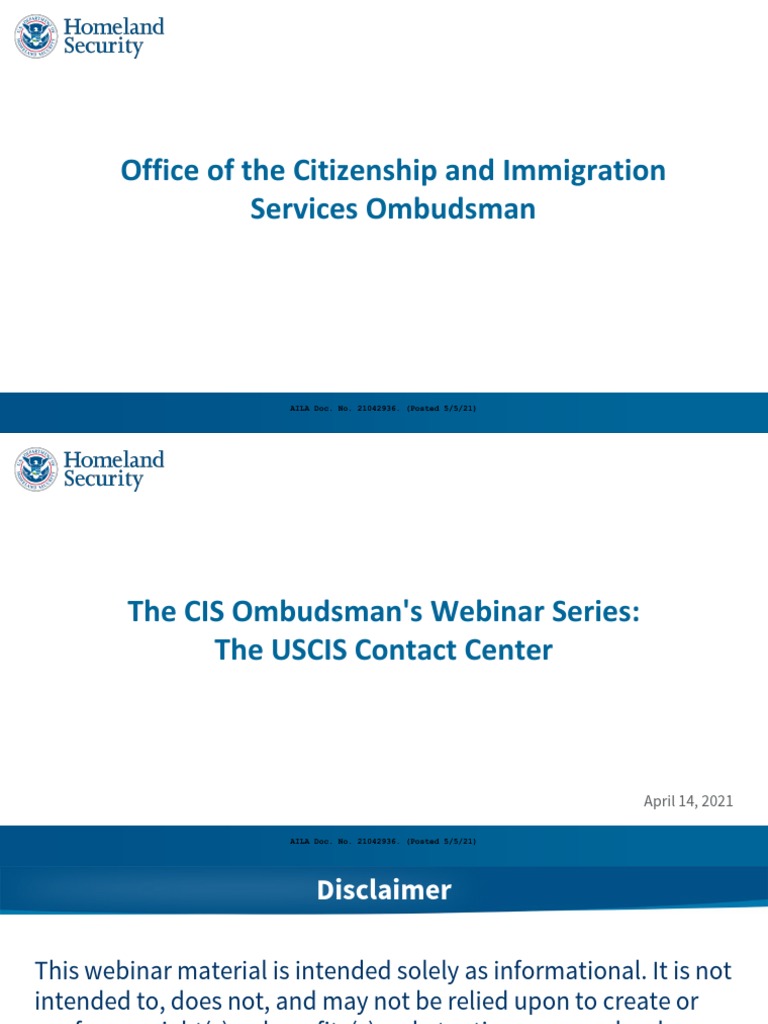 USCIS Contact Center Overview Webinar | PDF | Interactive Voice ...