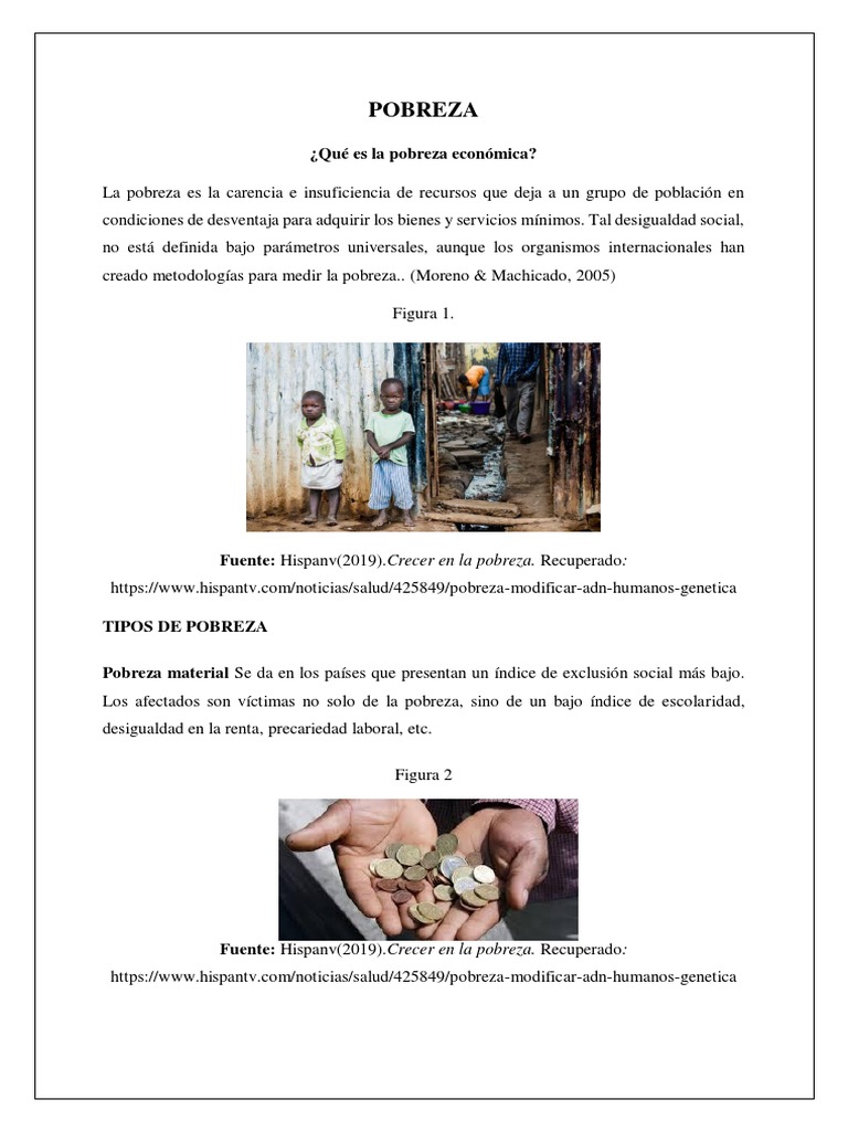 Tipos y causas de la pobreza económica | PDF | Pobreza | Pobreza e ...