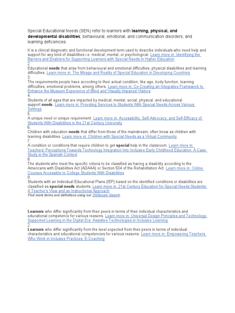 Understanding Special Educational Needs | PDF | Special Education ...