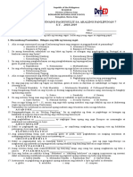 Ikatlong Panahunang Pagsusulit Sa Araling Panlipunan 7 S.Y. 2018-2019