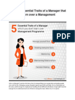 The Five Essential Traits of A Manager That You Dont Learn Over A Management Programme