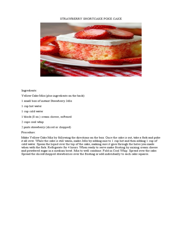 Cake Recipe PDF Cakes Baking