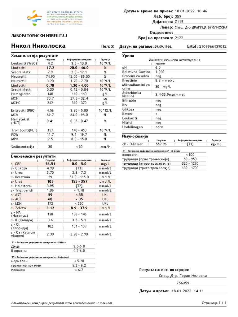 Lab Result PKFD15592 | PDF