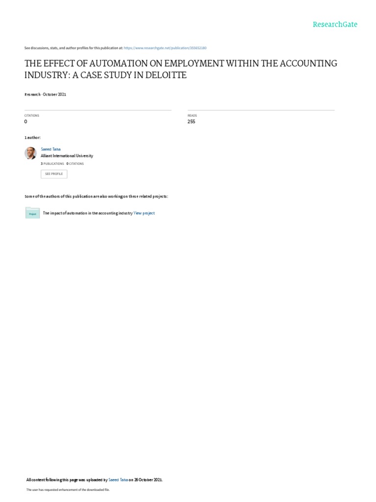 Impact of Automation on Accounting Jobs | PDF | Artificial Intelligence ...