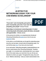 Writing An Effective Networking Essay For Your Chevening Scholarship