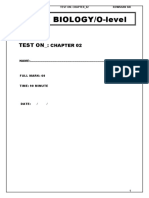 IGCSE BIOLOGY/O-level: Test On