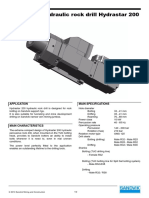 Hydraulic Rock Drill Hydrastar 200: Application Main Specifications