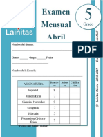 Abril - 5to Grado - Examen Mensual (2018-2019)