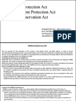 Wildlife Protection Act Environment Protection Act Forest Conservation Act