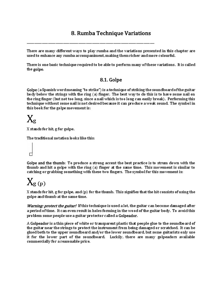 Rumba Guitar Techniques and Variations | PDF | Guitars | Musical ...