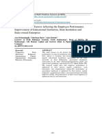 The Determinant Factors Affecting The Employee Performance Improvement of Educational Institution, State Institution and State-Owned Enterprise