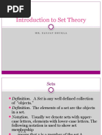 Introduction To Set Theory: Mr. Sanjay Shukla