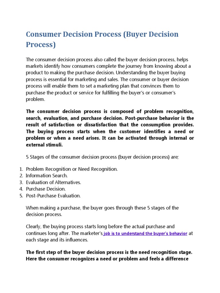 Understanding Consumer Decisions | PDF | Marketing | Consumer Behaviour