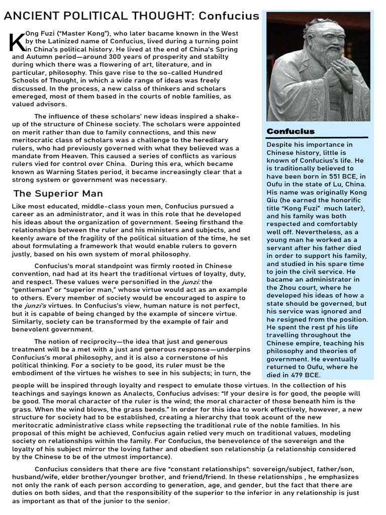 Confucius's Political Philosophy Explained | PDF | Confucianism | Confucius