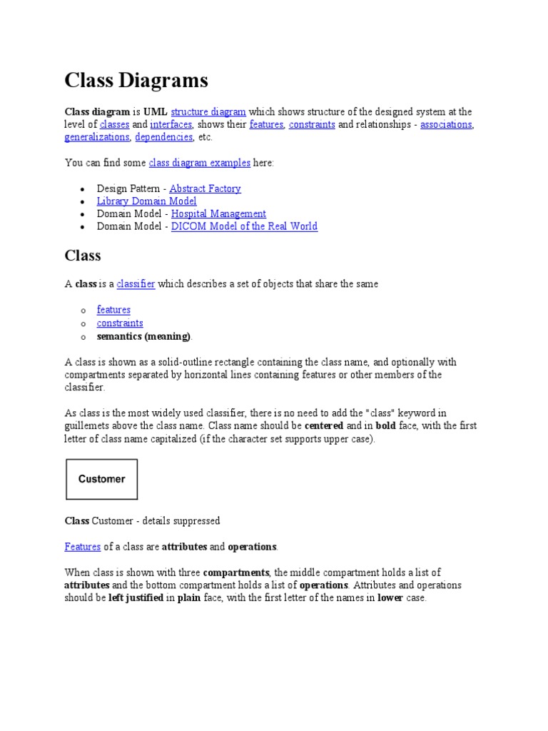Class Diagrams | PDF | Class (Computer Programming) | Inheritance ...