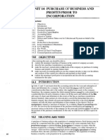 14 Purchase of Business And, Profits Prior To Incorporation: O Ectives