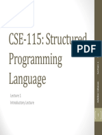CSE-115: Structured Programming Language: Introductory Lecture