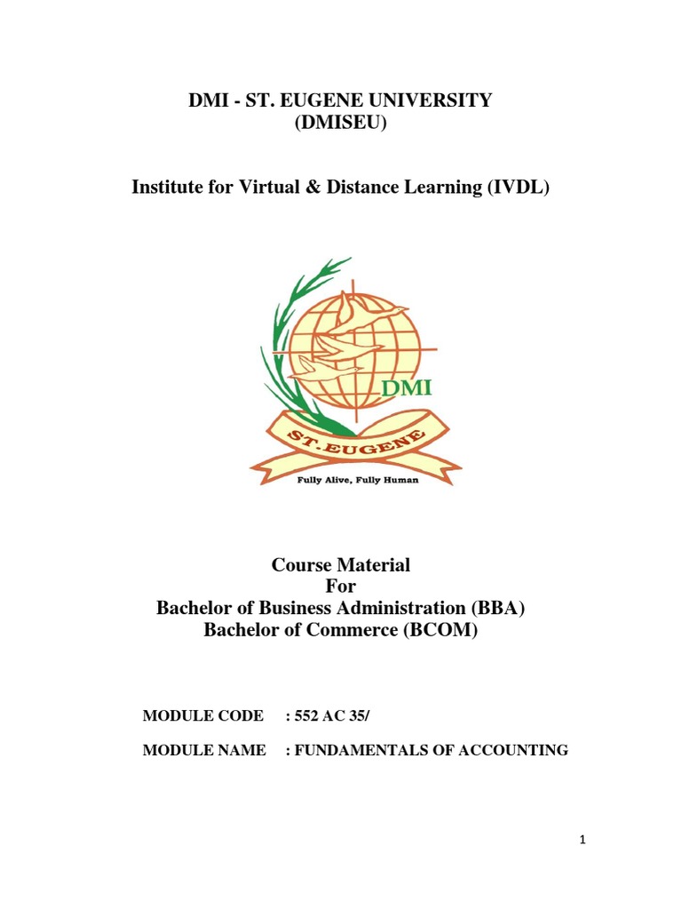 Dmi St. Eugene University (Dmiseu) Module Code 552 AC 35/ Module