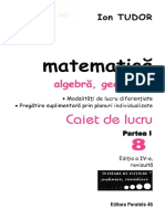 Matematica. Initiere - Clasa 8 Partea 1 - Caiet de Lucru - Ion Tudor