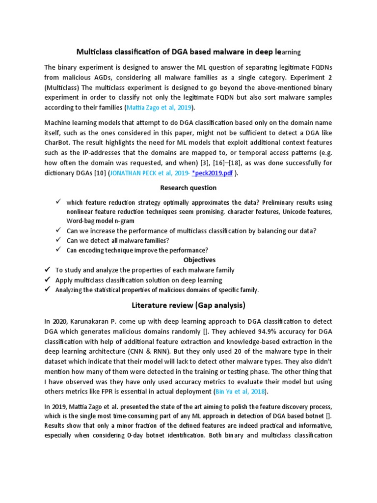 Advanced DGA Malware Classification | PDF | Deep Learning | Statistical ...