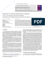 Performance of A Prototype Stirling Domestic Refrigerator