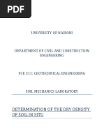 Determination of The Dry Density of Soil in Situ