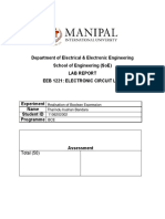 Department of Electrical & Electronic Engineering School of Engineering (Soe) Lab Report Eeb 1221: Electronic Circuit Lab