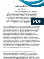 The Modern Definition of Sedition