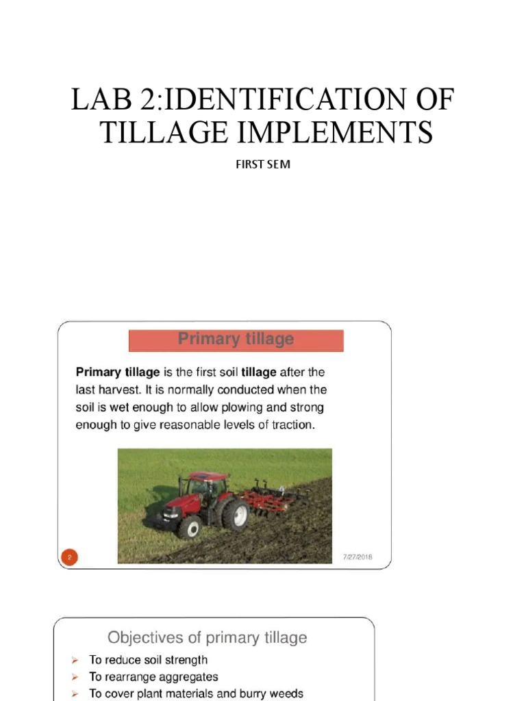 Lab 2:identification of Tillage Implements: First Sem | PDF