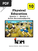 Physical Education: Quarter 1 - Module 1: Active Recreation (Sports)