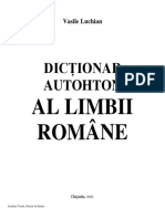 Dictionar Autohton Al Limbii Romane