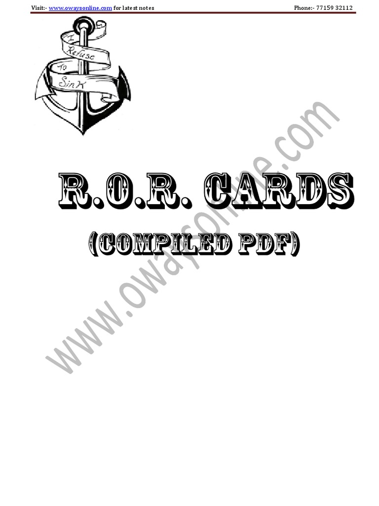 ROR Cards and Signals Guide | PDF | Trawling | Fishing Trawler