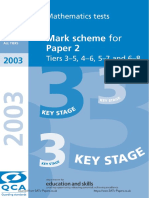 ks3 Mathematics 2003 Marking Scheme Paper 2