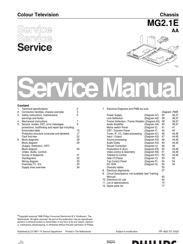 Service Manual: Colour Television Chassis | PDF