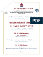 International Virtual Alumni Meet 2022: The Management, Principal, Staff and Students Cordially Invite You To