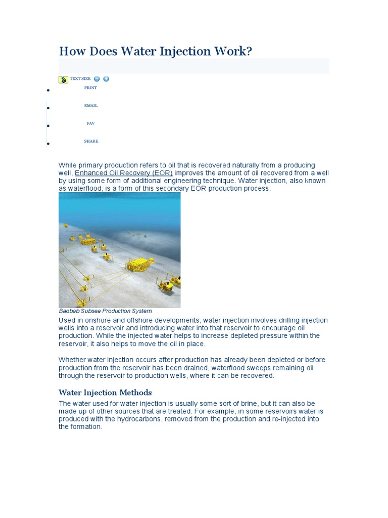 How Does Water Injection Work PDF Petroleum Reservoir Enhanced