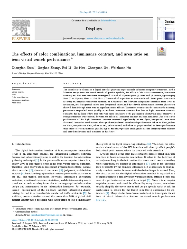 Shen Et Al. - 2021 - The Effects of Color Combinations, Luminance Contr ...