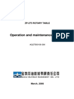 Operation and Maintenance Manual: Zp-275 Rotary Table