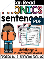 Sentences: Diphthongs & R-Controlled Vowels