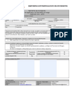 Reporte e Investigación Incidente Amago Incendio