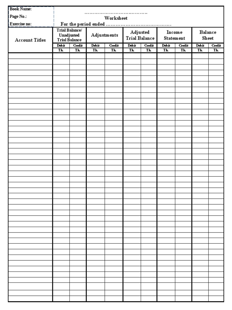 10-Column Trial Balance Worksheet | PDF | Career & Growth