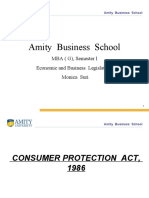 Amity Business School: MBA (G), Semester I Economic and Business Legislation Monica Suri