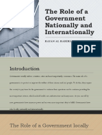 The Role of A Government Nationally and Internationally