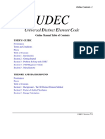 Universal Distinct Element Code: Online Manual Table of Contents User'S Guide