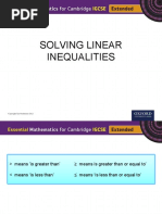 Soling Linear Inequalities