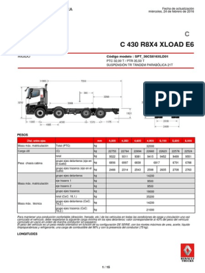 C 430 R8X4 Xload E6, PDF, Transmisión (Mecánica)