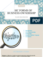 Basic Forms of Business