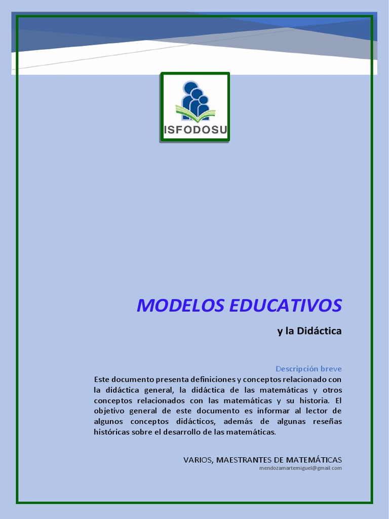 Modelos Educativos & Didáctica | PDF | Aprendizaje | Plan de estudios