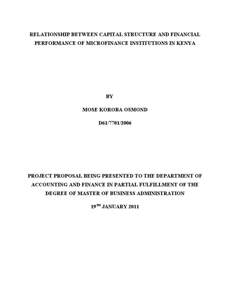 thesis on capital structure and financial performance