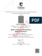 MBA Distance Sample Degree Certificate